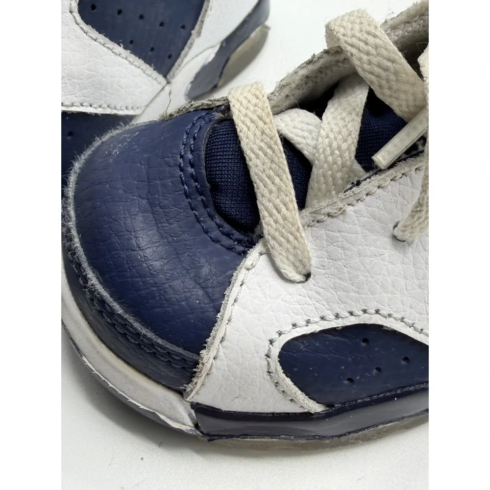 Jordan 6 Retro Olympic 384667-130 Toddler White Navy Size 7C